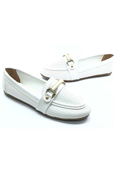 Kocamanlar Ayakkabı Mehtap Toka Детальні перфоровані балетки на плоскій підош...