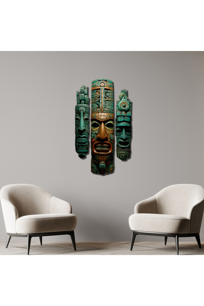 SteelArtDec Aztec Totem Metal Tablo