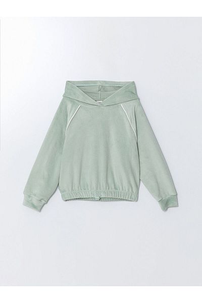 LC Waikiki Lcw Hooded Velvet Girl's Tracksuit Suit Fast Fashion