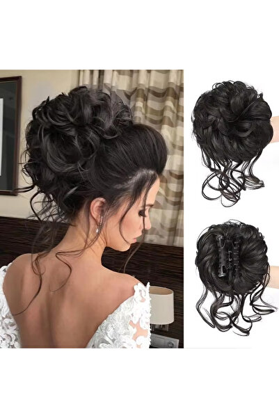 TAM TARZ Coc dezordonat cu coadă și cataramă - Negru