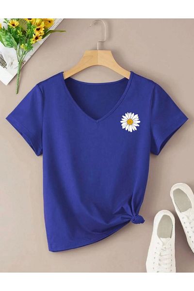 woonkey ΓΥΝΑΙΚΕΙΟ T-SHIRT ΚΑΝΟΝΙΚΟ ΜΕ ΛΑΙΜΟ V