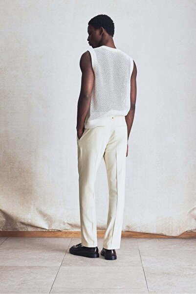 H&M Regular Fit Tailored linen-blend trousers