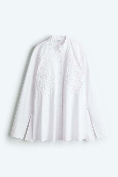 H&M Embroidered cotton shirt