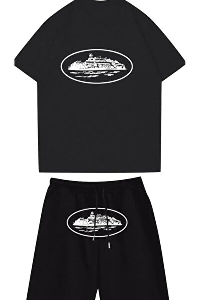 Marco Fresco Unisex Corteiz Picture Printed Oversize Unisex Shorts-Tshirt Set