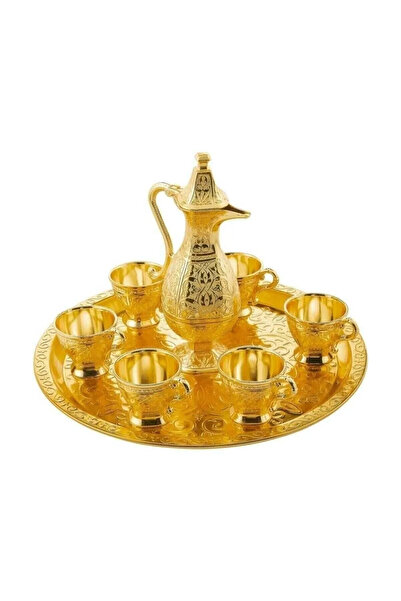 BAW COMPANY Zemzem Takımı 8 Parça Sürahi-Tepsi-6 Bardak Hediye ve Sunuma Uygu...