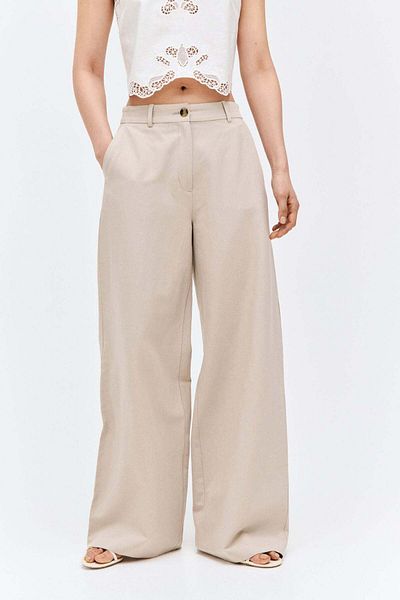 H&M Wide linen-blend trousers