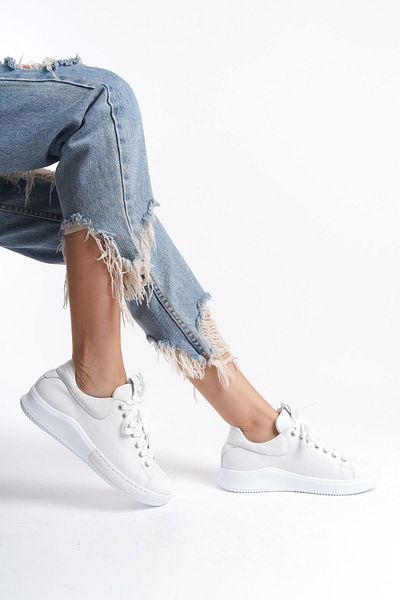Modabuymus Pantofi de sport casual pentru femei Harry White din piele naturală