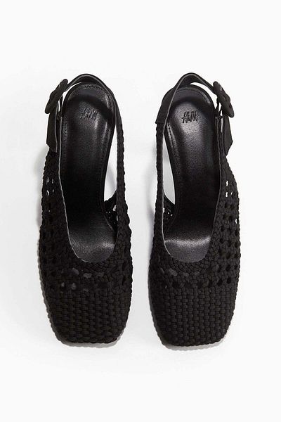 H&M Braided Canvas Slingbacks