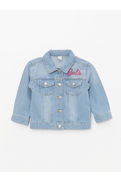 LC Waikiki Lcw Shirt Collar Printed Baby Girl Jean Jacket