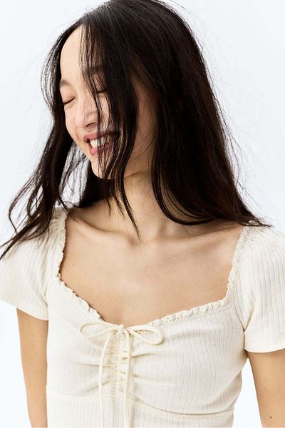 H&M Lace-trimmed flared-skirt dress