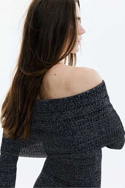 H&M Glittery off-the-shoulder dress