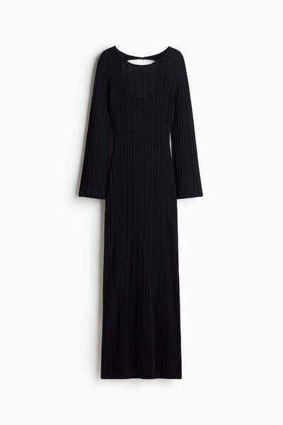 H&M Open-back pointelle-knit dress