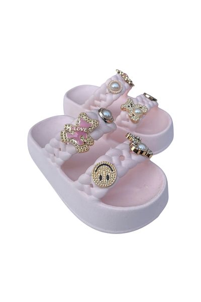 rs riva shoes Lány medence strand vakáció napi nyári kényelmes csúszásmentes talpú Emoji kőpapucs