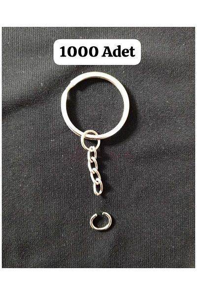 BEİLYS COSMETİCS & ACCESSORY Silver Color Round Metal Key Chain Ring 1000Pcs