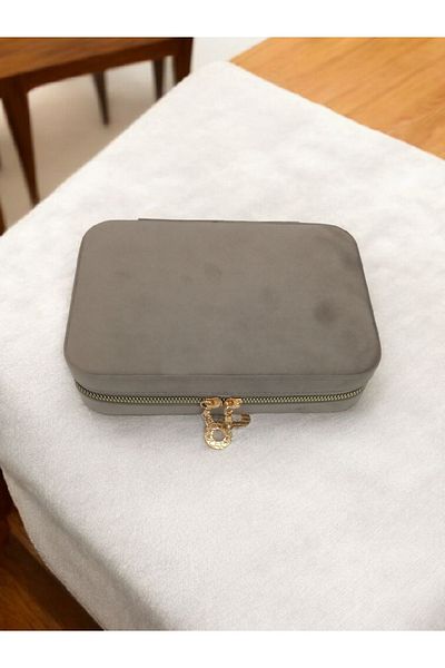 Moda fiesta Μεγάλο μέγεθος (14×21) Velvet Organizer Κουτί αποθήκευσης κοσμημάτων Θήκη ταξιδιού Ξύλινη θήκη