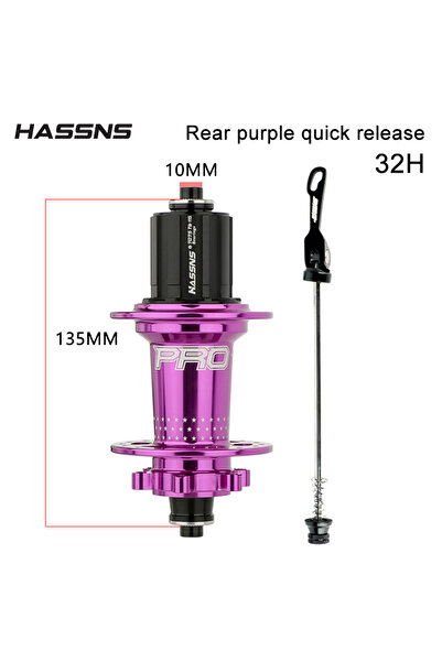 Choice محور خلفي أرجواني PRO7 من HASSNS PRO7 لدراجات الجبال مقاس 32 و24 فتحة ...