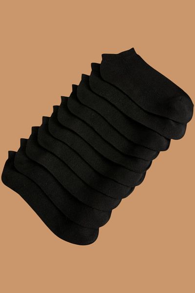 Gizli Butik 10 броя мъжки спортни чорапи с ботуши, симетричен модел и черен цвят