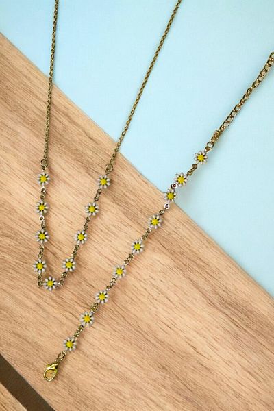 MakeWell Summer Daisy Design Necklace and Bracelet Set