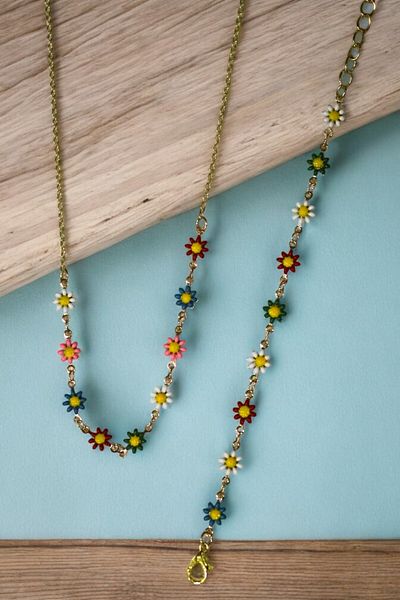 MakeWell Summer Daisy Design Necklace and Bracelet Set