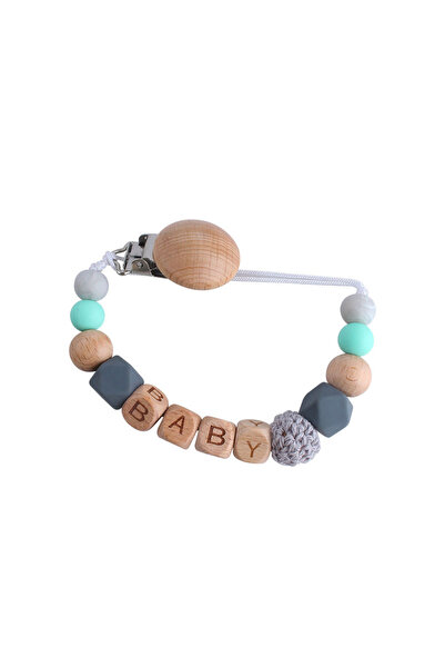 Generic Beads Pacifier Holder With Teether Green - Style10