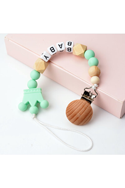 Generic Beads Pacifier Holder With Teether Green - Style02