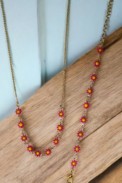 MakeWell Summer Daisy Design Necklace and Bracelet Set