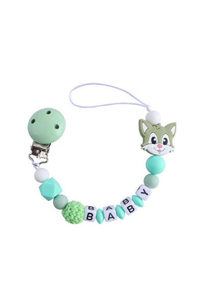 Generic Beads Pacifier Holder With Teether Green - Style05