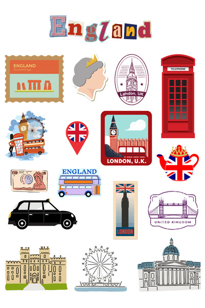 ANSHA CRAFTS İngiltere Sticker Seti Bullet Journal - Ajanda - Planner - Defte...