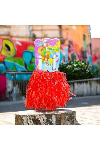 Kuzey 2 Pairs 4 Pieces Red Pompom Max Quality Red Pompom Cheerleader Girls for April 23 Presentation