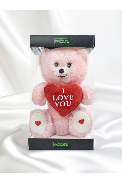 Canestar I Love You Written Heart Soft Plush Bear - Special Plush Toy for Lovers