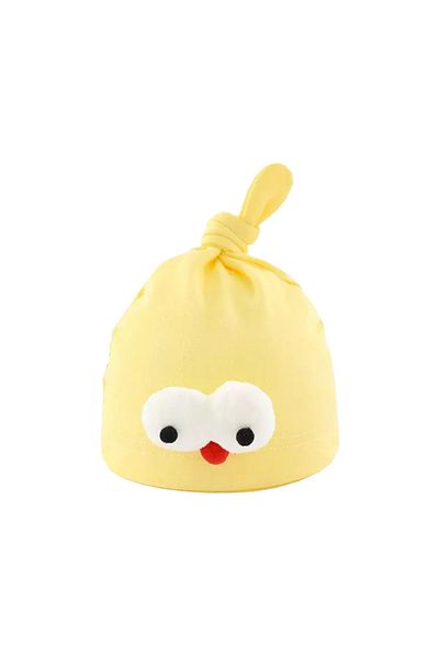 Generic Baby Beanie Cotton Hats For Newborns - Yellow