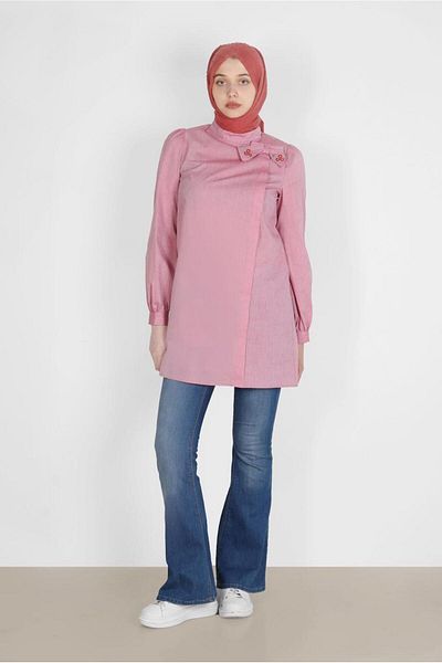 Alvina Bow Embroidery Detailed Tunic 42780