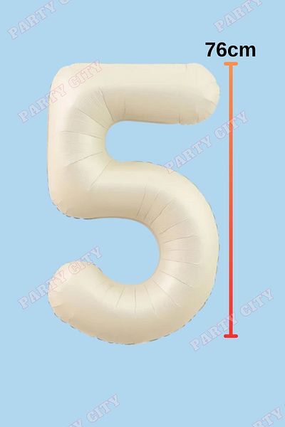Party City Ρετρό μίνι σετ γενεθλίων 5 ετών 5 χρώματος κρέμα και καφέ αστέρια σετ μπαλόνι