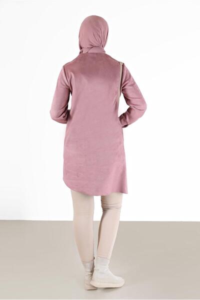 Alvina ASYMMETRIC CUT SUEDE TUNIC WITH BUTTON DETAIL 42430