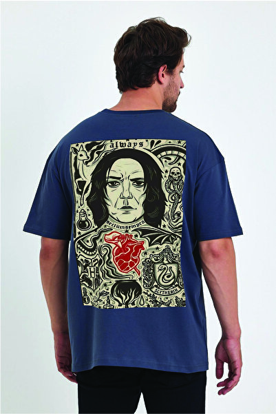 By Caspita Fashion Tricou unisex oversize afumat cu imprimeu pe spate Lenithr...