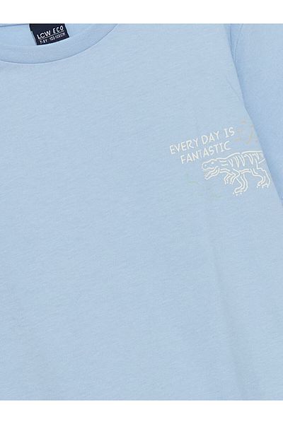LC Waikiki Tricou pentru băiat cu imprimeu dinozaur cu gât crew sezon nou - S5I163Z4