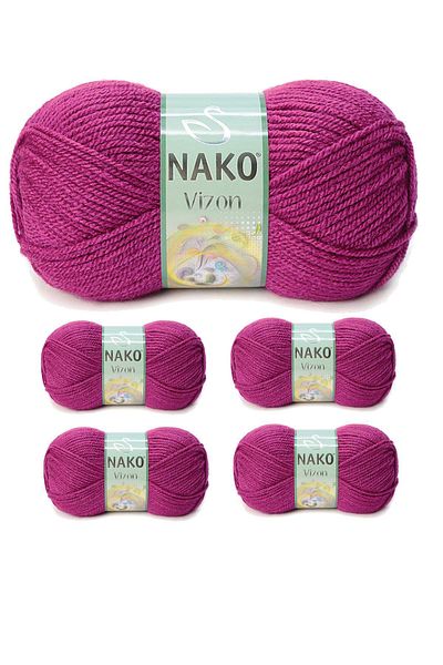 NAKO Alray 5 Pieces Mink Premium Acrylic Hand Knitting Yarn Wool Color No:6964 with Earrings