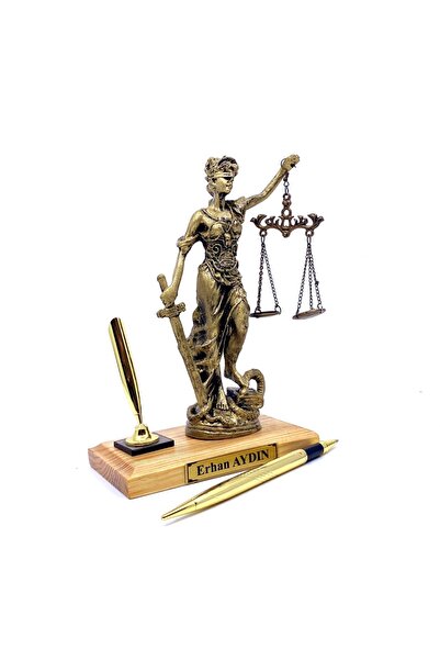 hediye arıları Kişiye Özel Ahşap Kaideli Adalet Biblosu - Adalet Heykeli - İm...