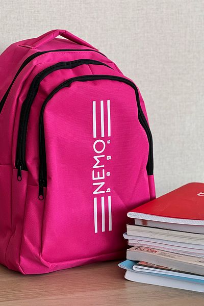 NEMO GROUP Unisex ροζ σακίδιο πλάτης Σχολικό αθλητικό μοντέλο, 16,9 pol, 45x30x15 cm 24 lt