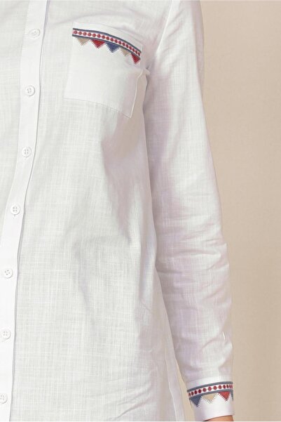 Alvina Linen Tunic with Embroidery Detail 4975