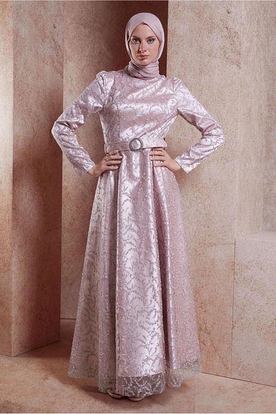 Alvina 50268 Model Rochie de Seara Modestă - Cu Curea