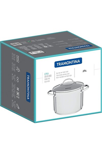 TRAMONTINA Since 1911, Made In Brazil - Una 24cm 7.7l Stainless Steel Stock Pot With Tri-ply Bottom