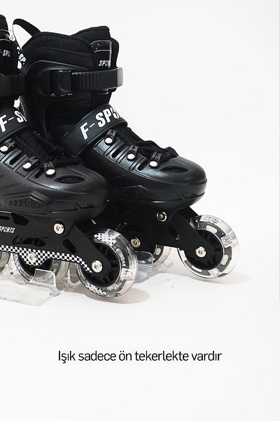 F-Sports 4 Wheels Adjustable Front Castor Light up Roller Skates – Kids & Adults (Professional)