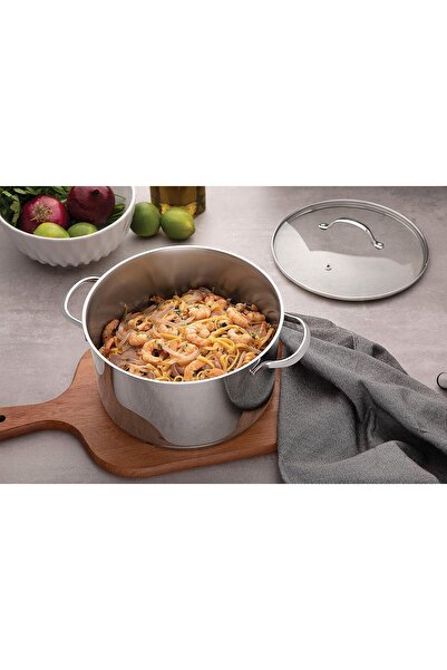 TRAMONTINA Since 1911, Made In Brazil - Una 24cm 7.7l Stainless Steel Stock Pot With Tri-ply Bottom