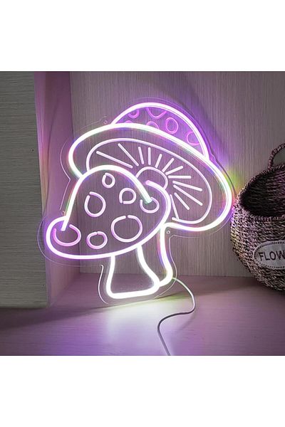 COOYA Mushroom Neon Sign,40x39cm,Adjustment Brightness,Unique Gift Idea for Nature Lovers,Kids
