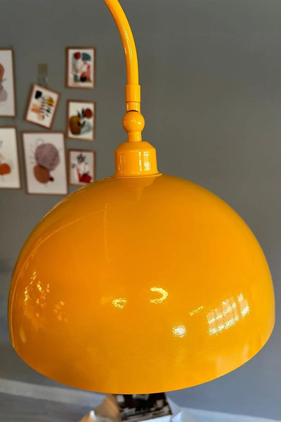 Bamyum Sarı Lambader Hareketli Başlık Modern Dekoratif Metal Oturma Odası Çalışma Odası Zemin Lambası