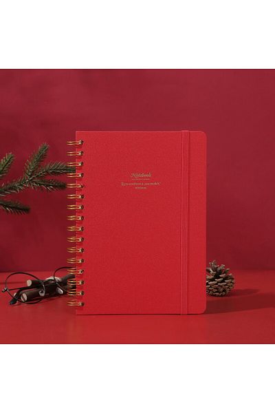Victoria's Journals دفتر ملاحظات على شكل حلزوني من القماش مقاس A5 بغلاف مقوى 160 ورقة 100 جرام