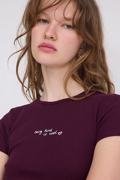 Addax Printed Crop T-Shirt / P1763