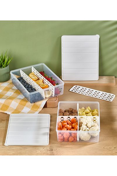 SELKA HOME Selka Nora 2 Pieces 4 Lt. Compartmented Storage Container