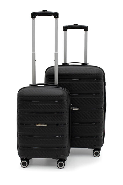 Cotpoly Home Artemis Polipropilen&Kırılmaz 2'li Valiz Seti Orta&Kabin - Siyah